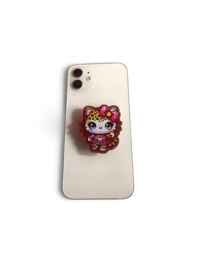Hello Kitty Leopard Phone Grip with Pink Bow
